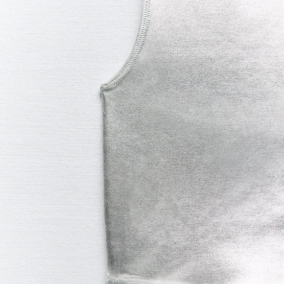 NWT Zara Asymmetrical metallic top - M - Picture 6 of 9